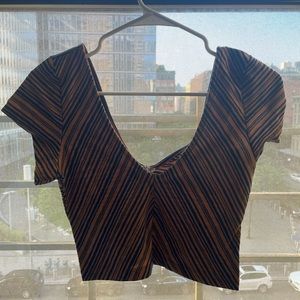 Free People Striped Crop Top